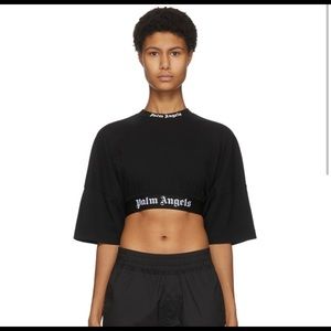 Palm angels logo cropped t shirt